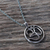 Sterling silver pendant necklace, 'Believe in Om' - Sterling Silver Om Pendant Necklace with Gold Accent (image 2b) thumbail