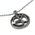 Sterling silver pendant necklace, 'Believe in Om' - Sterling Silver Om Pendant Necklace with Gold Accent (image 2d) thumbail