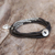 Silver wrap bracelet, 'Amazing Elephant in Brown' - Karen Silver Elephant Wrap Bracelet in Brown from Thailand