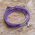 Silver wrap bracelet, 'Amazing Elephant in Purple' - Karen Silver Elephant Wrap Bracelet in Purple from Thailand