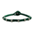 Silver accented wristband bracelet, 'Good Living in Green' - Wristband Bracelet with Karen Silver in Green from Thailand