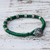 Armband mit silbernem Akzent - Armband mit Karen-Silber in Grün aus Thailand
