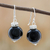 Onyx dangle earrings, 'Perfect Orbs' - Onyx and Sterling Silver Dangle Earrings from Thailand