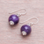 Amethyst dangle earrings, 'Perfect Orbs' - Amethyst and 925 Silver Dangle Earrings from Thailand (image 2b) thumbail