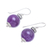 Amethyst dangle earrings, 'Perfect Orbs' - Amethyst and 925 Silver Dangle Earrings from Thailand (image 2c) thumbail