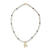 Gold plated cultured pearl and garnet pendant necklace, 'Radiant Capricorn' - Gold Plated Cultured Pearl and Garnet Capricorn Necklace (image 2d) thumbail