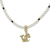 Gold plated cultured pearl and garnet pendant necklace, 'Radiant Aquarius' - Gold Plated Cultured Pearl and Garnet Aquarius Necklace thumbail