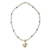 Gold plated cultured pearl and garnet pendant necklace, 'Radiant Aquarius' - Gold Plated Cultured Pearl and Garnet Aquarius Necklace (image 2d) thumbail