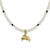 Gold plated cultured pearl and garnet pendant necklace, 'Radiant Pisces' - Gold Plated Cultured Pearl and Garnet Pisces Necklace (image 2a) thumbail