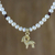 Gold plated cultured pearl and garnet pendant necklace, 'Radiant Aries' - Gold Plated Cultured Pearl and Garnet Aries Necklace (image 2) thumbail