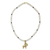 Gold plated cultured pearl and garnet pendant necklace, 'Radiant Aries' - Gold Plated Cultured Pearl and Garnet Aries Necklace (image 2d) thumbail