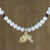 Gold plated cultured pearl and garnet pendant necklace, 'Radiant Taurus' - Gold Plated Cultured Pearl and Garnet Taurus Necklace thumbail