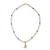 Gold plated cultured pearl and garnet pendant necklace, 'Radiant Virgo' - Gold Plated Cultured Pearl and Garnet Virgo Pendant Necklace (image 2d) thumbail