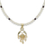 Gold plated cultured pearl and garnet pendant necklace, 'Radiant Scorpio' - Gold Plated Cultured Pearl and Garnet Scorpio Necklace (image 2a) thumbail