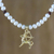 Gold plated cultured pearl and garnet pendant necklace, 'Radiant Sagittarius' - Gold Plated Cultured Pearl and Garnet Sagittarius Necklace thumbail