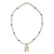 Gold plated cultured pearl and garnet pendant necklace, 'Radiant Sagittarius' - Gold Plated Cultured Pearl and Garnet Sagittarius Necklace (image 2d) thumbail