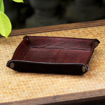 Leather catchall, Russet Chocolate