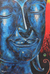 'The Calmness II' - Original Signed Blue Buddha Painting from Thailand thumbail
