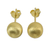 Gold plated sterling silver stud earrings, 'Gold Satin Orbs' - 18k Gold Plated Sterling Silver Stud Earrings from Thailand