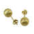 Gold plated sterling silver stud earrings, 'Gold Satin Orbs' - 18k Gold Plated Sterling Silver Stud Earrings from Thailand