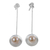 Cultured pearl drop earrings, 'Saucer Glow' - Cultured Pearl and Sterling Silver Earrings from Thailand