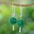 Quartz dangle earrings, 'Luxurious Chiang Mai' - Green Quartz and Sterling Silver Earrings from Thailand thumbail