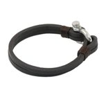 Leather wristband bracelet, 'Sleek Movement in Brown' - Handcrafted Brown Leather Wristband Bracelet from Thailand