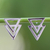 Pendientes colgantes de plata de ley - Pendientes doble triángulo de plata de ley 925 brillante