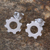 Sterling silver stud earrings, 'Gears Turning' - Silver Gear Earrings with High Polish Finish from Thailand (image 2) thumbail