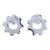 Sterling silver stud earrings, 'Gears Turning' - Silver Gear Earrings with High Polish Finish from Thailand thumbail