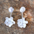 Cultured pearl drop earrings, 'Night Blossoms' - Handcrafted Cultured Pearl and Sterling Silver Drop Earrings (image 2c) thumbail