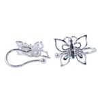 Sterling silver ear cuffs, 'Demure Butterflies' - 925 Silver Butterfly Ear Cuffs Artisan Crafted in Thailand