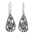 Sterling silver flower dangle earrings, 'Floral Showers' - Artisan Crafted Antiqued Sterling Silver Flower Earrings