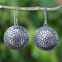 Sterling silver dangle earrings, 'Pollen' - Artisan Crafted 925 Sterling Silver Earrings from Thailand