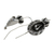 Sterling silver flower drop earrings, 'Butterfly Pea' - Antiqued Sterling Silver Artisan Crafted Flower Earrings