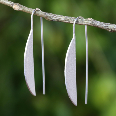 Sterling silver drop earrings, 'Glittering Half-Moons' - Sterling Silver Half-Moon Drop Earrings from Thailand