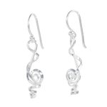 Sterling silver dangle earrings, 'Melody in Me' - Clef Note Sterling Silver Music-themed Handmade Earrings