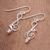 Sterling silver dangle earrings, 'Melody in Me' - Clef Note Sterling Silver Music-themed Handmade Earrings (image 2b) thumbail