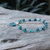 Blue agate beaded bracelet, 'Cross by the Sea' - Blue Agate and Sterling Silver Cross Bracelet from Thailand (image 2b) thumbail