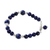 Lapis lazuli beaded bracelet, 'Floral Deep' - Thai Lapis Lazuli and Sterling Silver Beaded Bracelet
