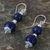 Lapis lazuli dangle earrings, 'Blue Grandeur' - Lapis Lazuli Artisan Crafted Earrings with Sterling Silver (image 2c) thumbail
