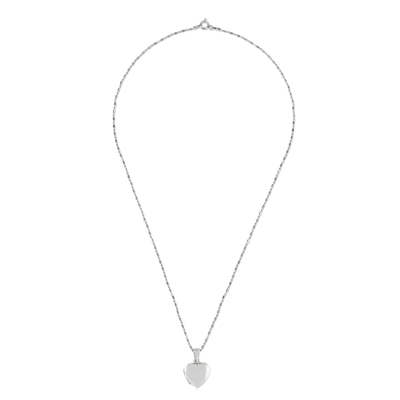 Sterling silver locket necklace, 'Enduring Promise' - Handcrafted Sterling Silver Heart Locket Necklace