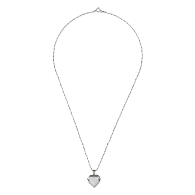 Halskette mit Medaillon aus Sterlingsilber - Handgefertigte Herz-Medaillon-Halskette aus Sterlingsilber