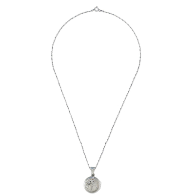 Halskette mit Medaillon aus Sterlingsilber - Handgefertigte Medaillon-Halskette aus Sterlingsilber aus Thailand