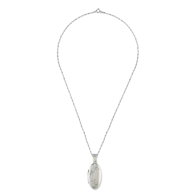 Sterling silver locket necklace, 'Love Me' - Handcrafted Sterling Silver Locket Necklace from Thailand