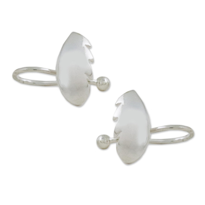 Sterling silver ear cuffs, 'Mending Heart' - Sterling Silver Heart-Shaped Ear Cuffs from Thailand