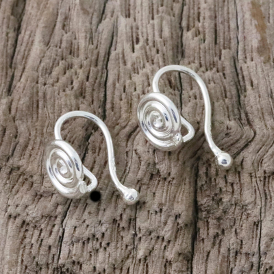 Ear cuffs de plata de ley - Ear Cuffs en forma de espiral de plata esterlina de Tailandia