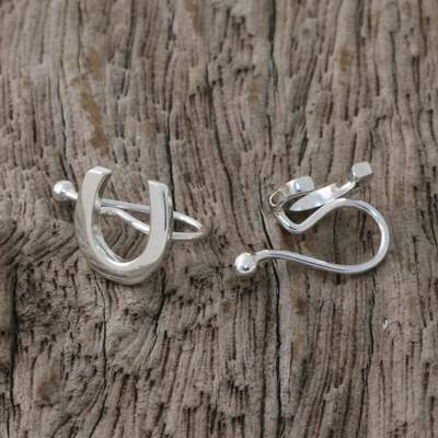 Ear cuffs de plata de ley - Ear Cuffs de herradura de plata esterlina 925 de Tailandia