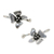 Sterling silver ear cuffs, 'Petite Orchids' - Sterling Silver Orchid Flower Ear Cuffs from Thailand thumbail