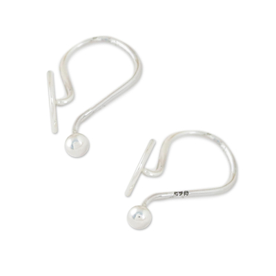 Sterling silver ear cuffs, 'Circle Shimmer' - 925 Sterling Silver Circular Ear Cuffs from Thailand